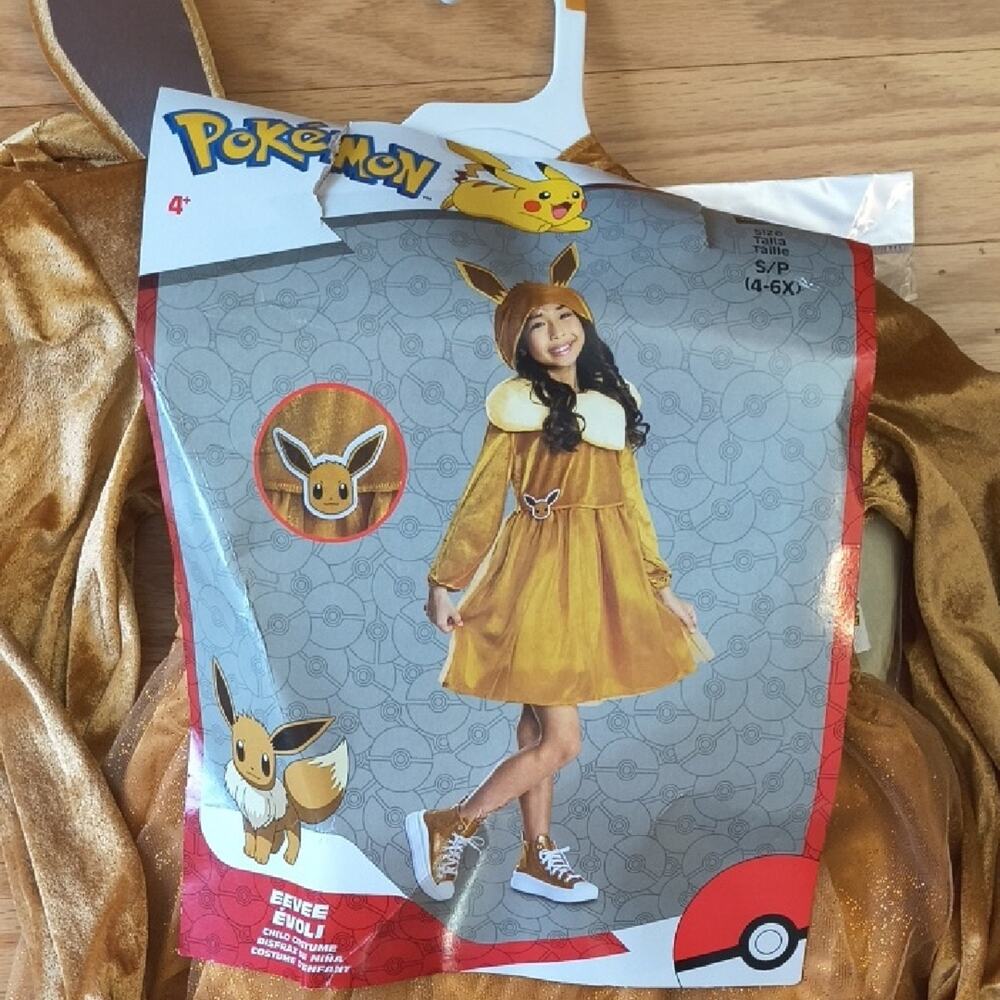 Disguise Pokemon Eevee Evoli Kids Costume Size 4/6 NWT